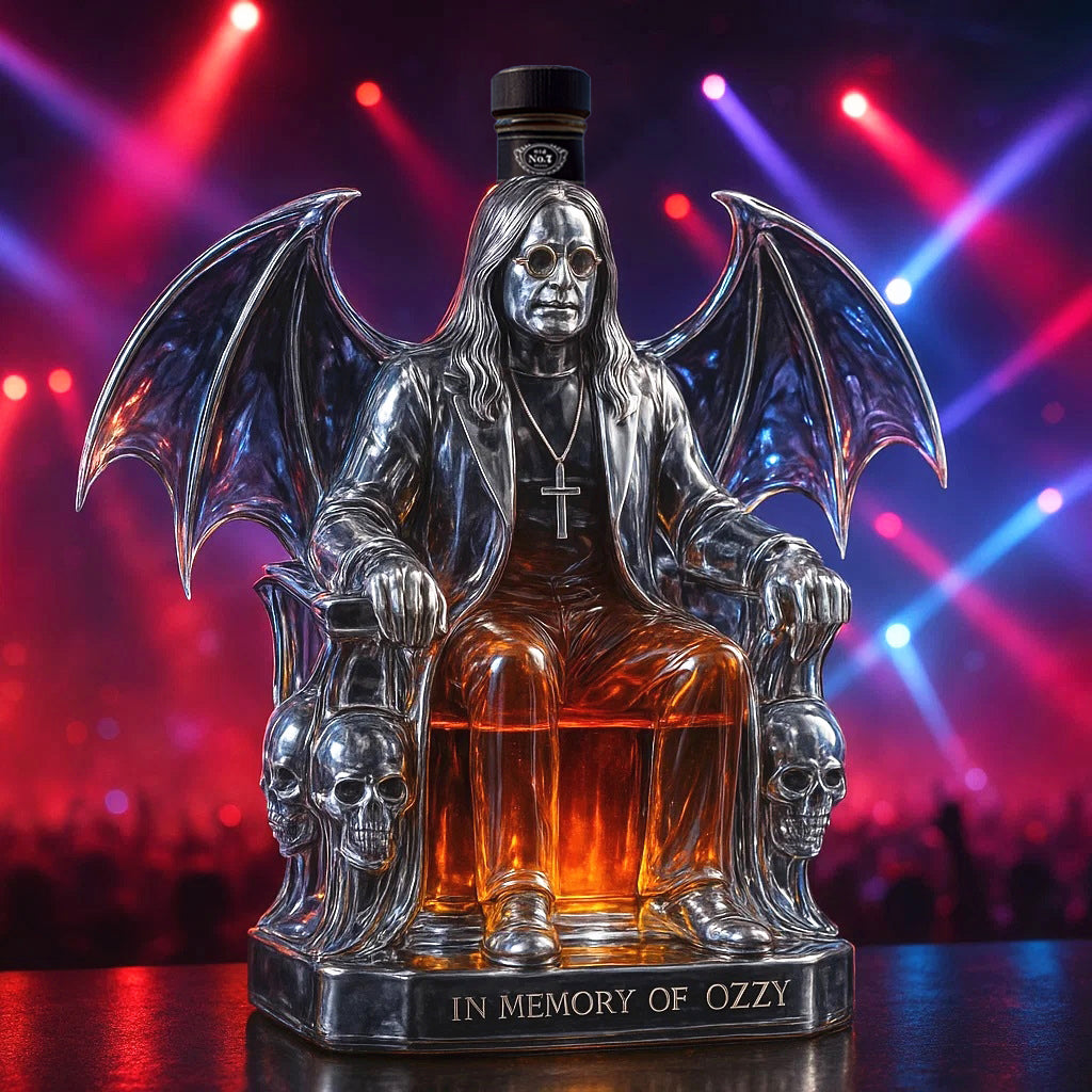 🦇In Memory of Ozzy Whiskey bottle